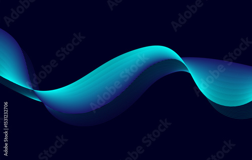Modern Neon Light Wave Design with Digital Flow Lines