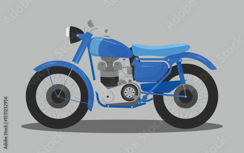 blue retro unique moter bike