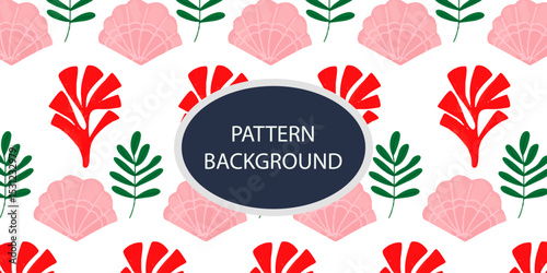 Beautifull Watercolor coral and reef variant type of underwater concept pattern background.Bright and stylish sea theme background
