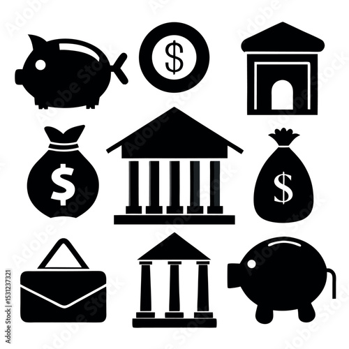Piggy Bank Icon for Home Savings Illustration
