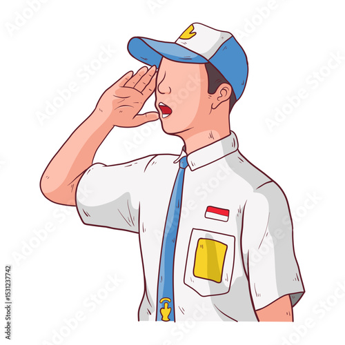 illustration of junior high school students being respectful