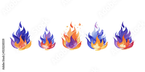 fire flames set