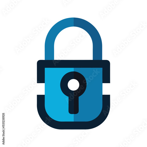 Blue padlock icon security symbol protection privacy and access control concept