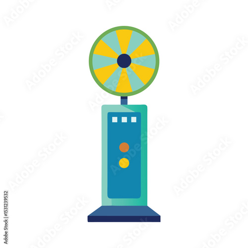 Colorful illustration of a game show wheel with light and fun presentation