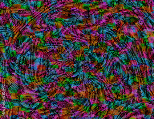 Abstract Colorful Swirls and Cracks Texture