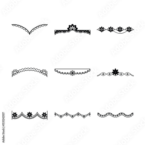 Decorative Floral Lace Borders Black and White Designs