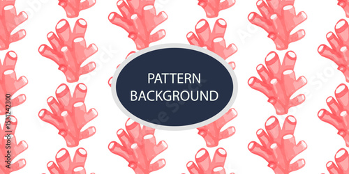 Beautifull Watercolor coral and reef variant type of underwater concept pattern background