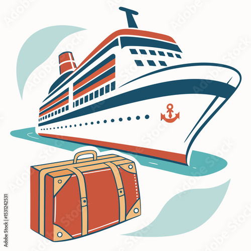 cruise ship vector illustration