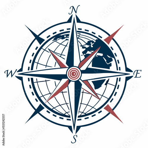 compass on a white background