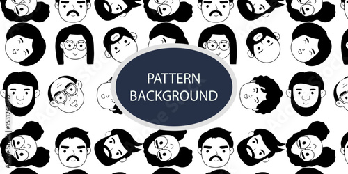 handrawn doodles human pattern background