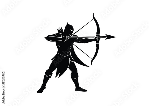 silhouette of a warrior archer 
