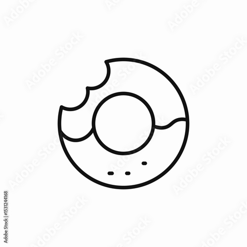 donut bite icon sign vector
