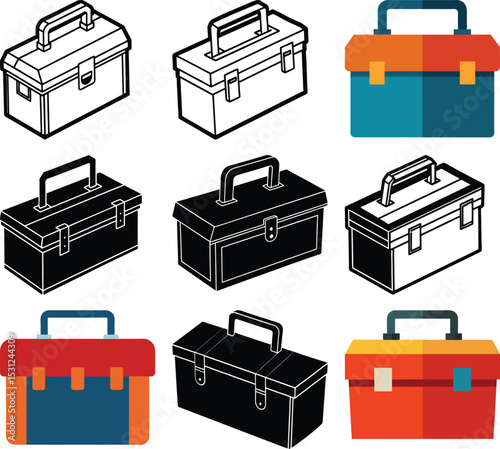 Versatile Toolboxes Icons and Illustrations for Design Projects