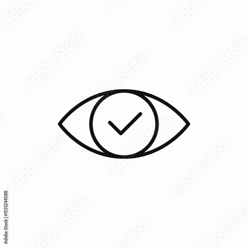 eye check mark icon sign vector
