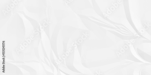 Abstract white Paper texture background, Old paper background ripple soft white pattern wave crumple. Crushed and creased soft paper. Abstract wrinkle effect grunge and rough backdrop vintage page.	