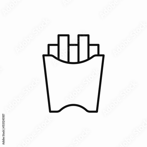 french fries potatoes icon sign vector