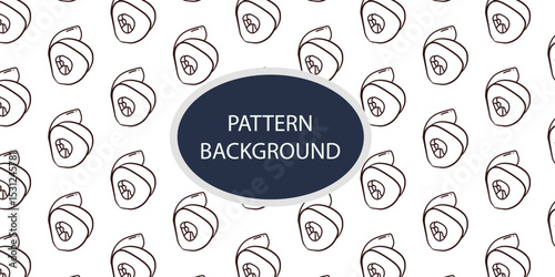handrawn outline art sushi kawaii pattern ackground design