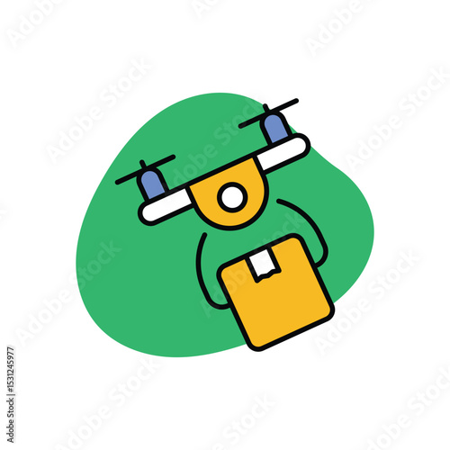 Drone Delivery Icon vector stock illustration