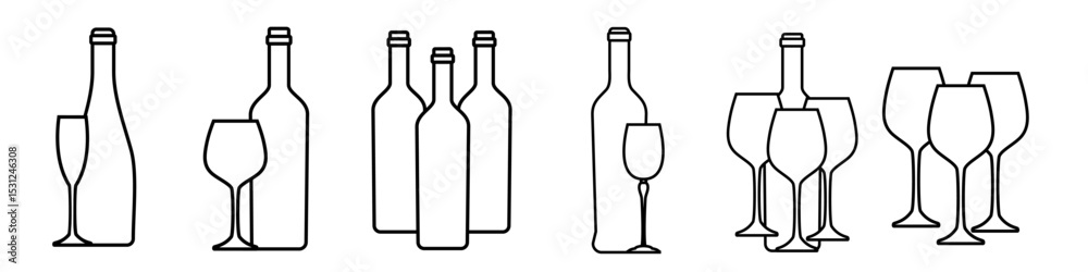 Wine icon vector set. Wine shop illustration sign collection. wine tasting symbol or logo. Wine icon vector set. Wine shop illustration sign collection. wine tasting symbol or logo.
