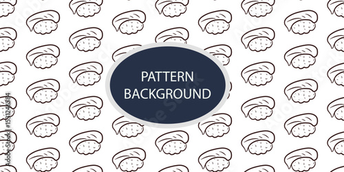 handrawn outline art sushi kawaii pattern ackground design