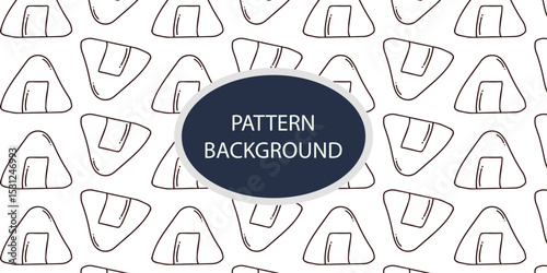 handrawn outline art sushi kawaii pattern ackground design