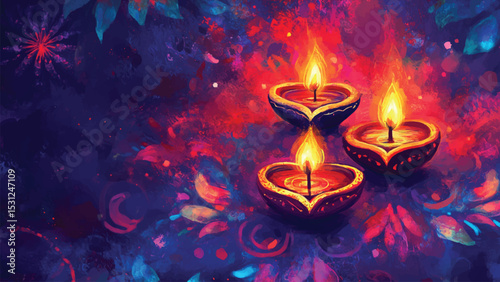 Diwali-themed illustration for social media post design