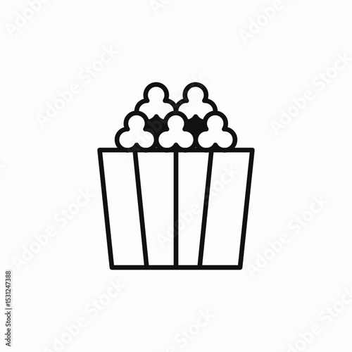 pop corn basket icon sign vector