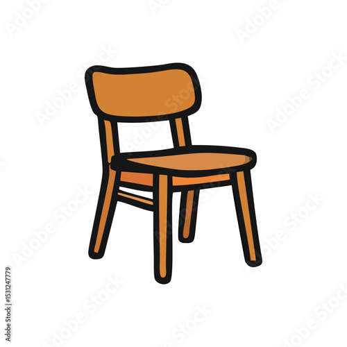 Chair vector chair icon outline chair seat illustration vector graphic for interior furniture set modern minimal office seat layout for digital flat editable icon pack and resources