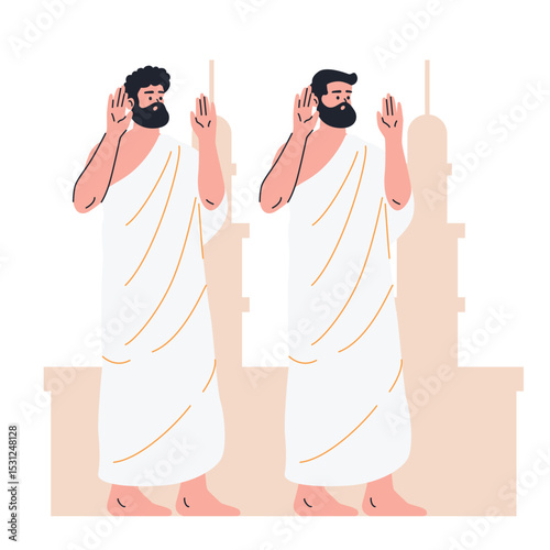 Illustration of an Hajj and Umrah Cartoon Character