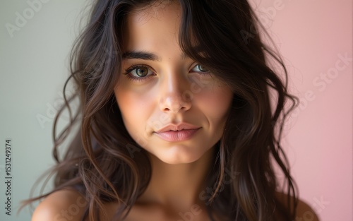 Girl squinting at you. High quality