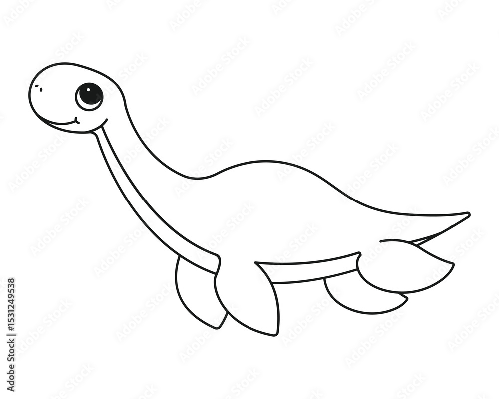 Obraz premium Coloring page with a picture of a cute dinosaur. Coloring book for children and adults