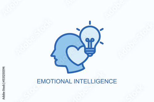 Emotional Intelligence Icon Or Logo Isolated Vector Illustration