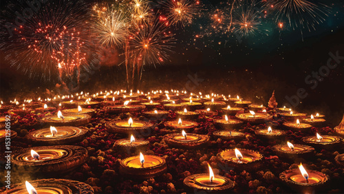 Diwali-themed illustration for social media post design