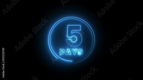 Neon calendar date animation.  Calendar time and date management schedule concept.