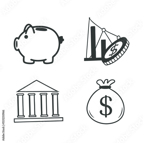 Pink piggy bank with coin for savings and finance investment