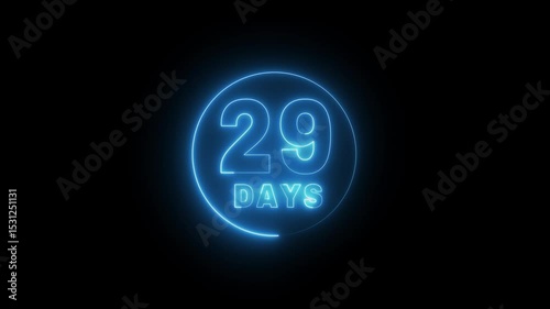 Neon calendar date animation.  Calendar time and date management schedule concept.