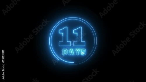 Neon calendar date animation.  Calendar time and date management schedule concept.