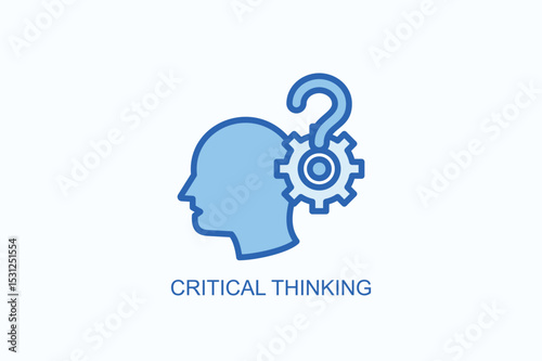 Critical Thinking Icon Or Logo Isolated Vector Illustration