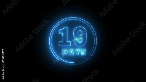 Neon calendar date animation.  Calendar time and date management schedule concept.