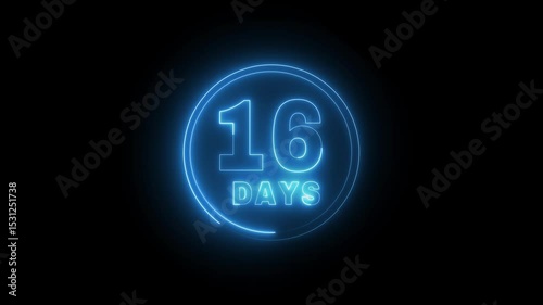 Neon calendar date animation.  Calendar time and date management schedule concept.