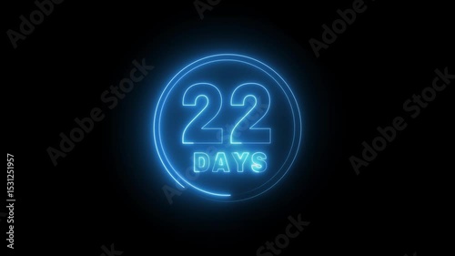 Neon calendar date animation.  Calendar time and date management schedule concept.