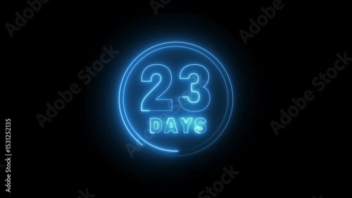 Neon calendar date animation.  Calendar time and date management schedule concept.