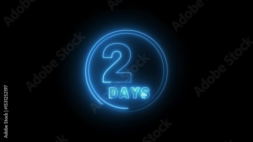 Neon calendar date animation.  Calendar time and date management schedule concept.