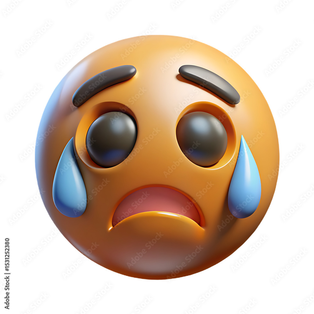Naklejka premium smiley icon button 3D object on transparent background