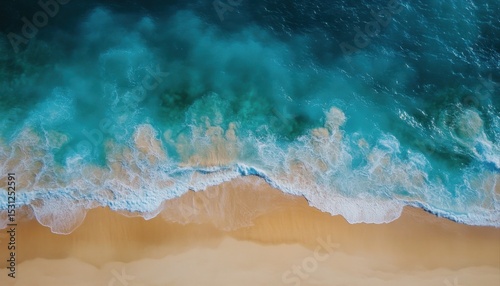Beautiful Abstract Landscape with Stripes of Blue Sea Waves