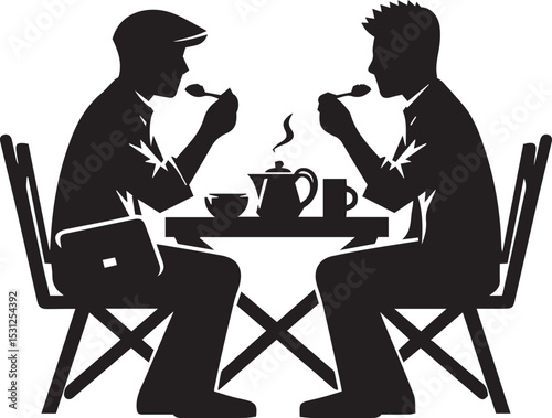 Silhouette illustration of friends sitting together and laughing for International Friendship Day
