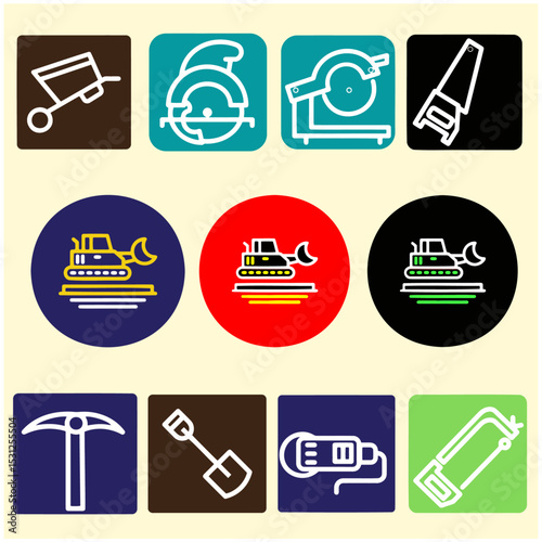 construction equipment vector set 22