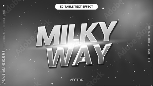 Milky Way Editable Chrome Text Effect with Cosmic Theme and Starfield Background
