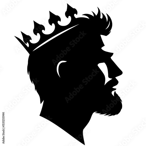 Majestic King Silhouette: Royal Crown, Profile, and Regal Power