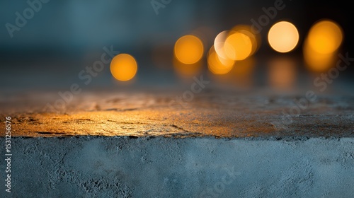 Blurred lights on concrete surface, abstract illuminated texture and patterns blurry